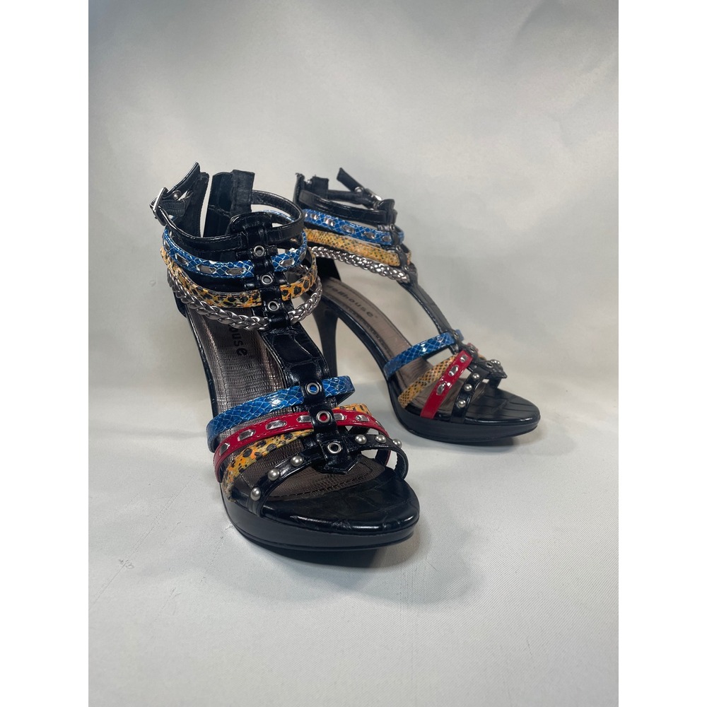Dollhouse Y2K McBling Studded Platform Heels Animal Print Size 8.5